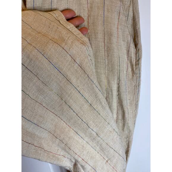 VINTAGE X LORD ISAAC for her Linen Striped Rainbow Pants Beach Large - Picture 5 of 7